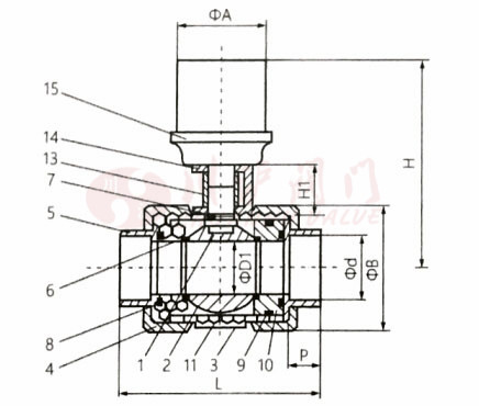 電動塑料球閥結構圖