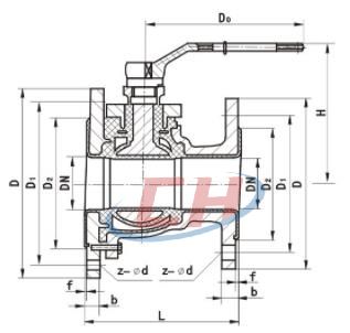 襯氟放料球閥結構圖
