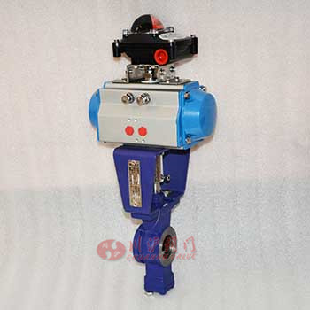 氣動V型調節球閥圖片