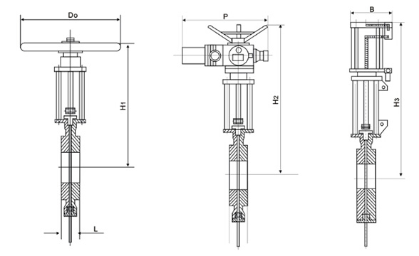 氣動穿透式插板閥結構圖